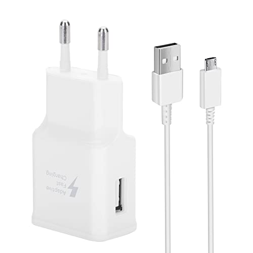 KAIMENGLONG USB Ladegerät, Adaptives Schnellladegerät AFC Netzteil mit Micro USB Ladekabel1,5M für Samsung Galaxy S7/S6/S2 S3/S4/S5 Edge/A03/J3/J7/ Note 5, LG Stylo 2 3 Plus, Moto G5/E6/E5 von KAIMENGLONG