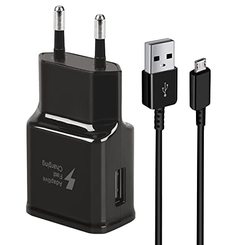 KAIMENGLONG USB Ladegerät, Adaptives Schnellladegerät Netzteil mit Micro USB Schnellladekabel 1.5M für Samsung Galaxy S7/S6/S2 S3/S4/S5 Edge/J3/J7/ Note 5, LG Stylo 2 3 Plus, Moto G5/E6/E5/E4 von KAIMENGLONG