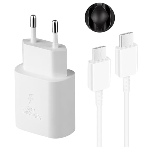 Superschnelles Ladegerät Typ C, 25W USB-C-Wandladeblock mit 1,5 m langem Android-Handy-Ladekabel für Samsung Galaxy S24/S23/S22/S21 Plus/S21 Ultra/S20/S20 FE/S10 Plus/A53/A71/Note 20/10/9/Z Fold 5 von KAIMENGLONG