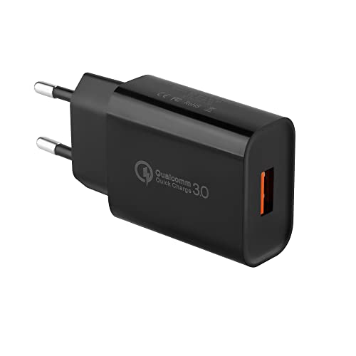 USB Ladegerät Stecker, 18W Quick Charge 3.0 Schnellladegerät USB Netzteil für Samsung S10 S6 S7 S8 S9 / Edge/Plus/Active, S23 S22 S21 S20 A03 A13 A34 A51 A53 A71, und andere Smartphones/Geräte von KAIMENGLONG