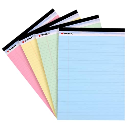 KAISA KSU-5977 Schreibblöcke, breit, liniert, 21,6 x 29,8 cm, dickes 9 kg, farbiges Papier, 40 Blatt/Block, 21,6 x 29,8 cm, perforierter, geschriebener Block, stabile Rückseite, 4 Blöcke 32 DE KAISA KSU-5977 Schreibblöcke, breit, liniert, 21,6 x 29,8 cm, dickes 9 kg, farbiges Papier, 40 Blatt/Block, 21,6 x 29,8 cm, perforierter, geschriebener Block, stabile Rückseite, 4 Blöcke 32 DE von KAISA