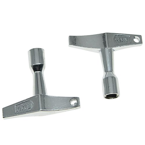 KAISH 2 Stück Metall Vierkantschlüssel 5,5 mm Drum Tuning Key Chrom von KAISH