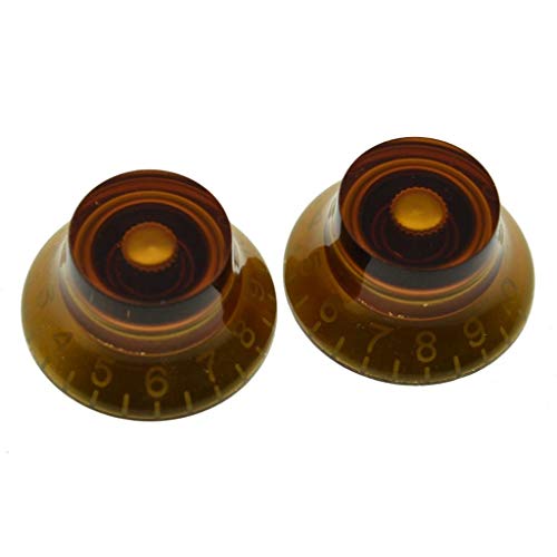 KAISH 2 Stück USA/Imperial Spec LP Gitarre Bell Knobs 24 Fine Spline Top Hat Guitar Knobs for Gibson Les Pauls or CTS Pots Amber KAISH 2 Stück USA/Imperial Spec LP Gitarre Bell Knobs 24 Fine Spline Top Hat Guitar Knobs for Gibson Les Pauls or CTS Pots Amber von KAISH