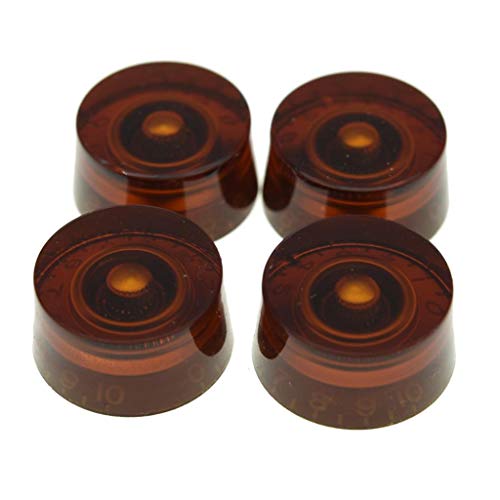 KAISH 4 Stück USA/Imperial Spec LP Gitarren-Drehknöpfe, 24 feine Spline-Reglerknöpfe für Gibson Les Pauls oder CTS Pots, bernsteinfarben von KAISH