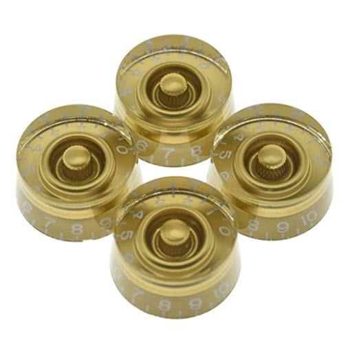KAISH 4 Stück USA/Imperial Spec LP Gitarren-Drehknöpfe 24 feine Spline-Reglerknöpfe für Gibson Les Pauls oder CTS Pots, Gold von KAISH