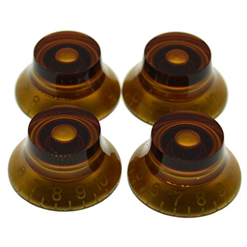 KAISH 4 Stück USA/Imperial Spec LP Gitarrenknöpfe 24 feine Spline Top Hat Gitarrenknöpfe für Gibson Les Pauls oder CTS Pots, bernsteinfarben KAISH 4 Stück USA/Imperial Spec LP Gitarrenknöpfe 24 feine Spline Top Hat Gitarrenknöpfe für Gibson Les Pauls oder CTS Pots, bernsteinfarben von KAISH