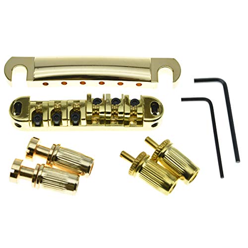 kaish LP Tune-o-matic-Roller-Sattel Brücke Saitenhalter Stopbar Set für Les Paul Gold von KAISH