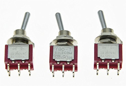salecom 3 Stück DPDT 6 Pin 2 Position On ON Gitarre Mini Toggle Schalter Auto/Boot Schalter von KAISH