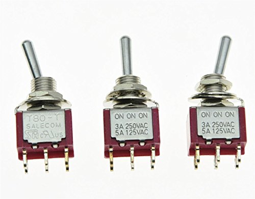 salecom 3pcs DPDT 6 Pin 3 Position ON/ON/ON Gitarre Mini Toggle Schalter Auto/Boot Schalter von KAISH