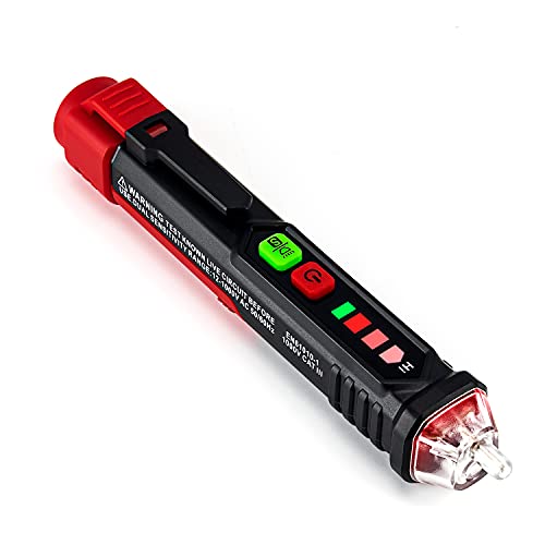 KAIWEETS Berührungsloser Spannungsprüfer, Spannungsprüfer mit einstellbarer Empfindlichkeit (12~1000V/48~1000V), Phasenprüfer mit Visuellem & Akustischem Alarm, Taschenlamp von KAIWEETS