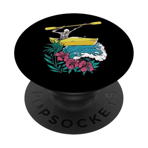 KAJAK KANU Skelett RAFTING BOOT Wassersport raftingboot PopSockets Klebender PopGrip von KAJAK BOOT KANU Zubehör Geschenke Shirts