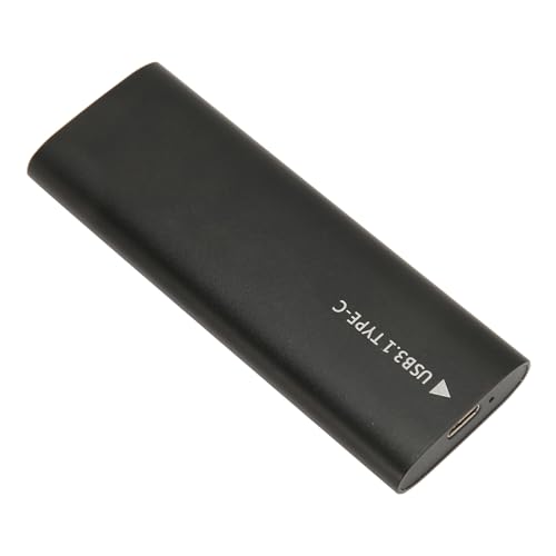 KAKAKE M.2 SSD-Gehäuse, Typ C SSD-Gehäuse Plug and Play 10 Gbit/s UASP Trim für 2242 2230 SSD (Schwarz) von KAKAKE