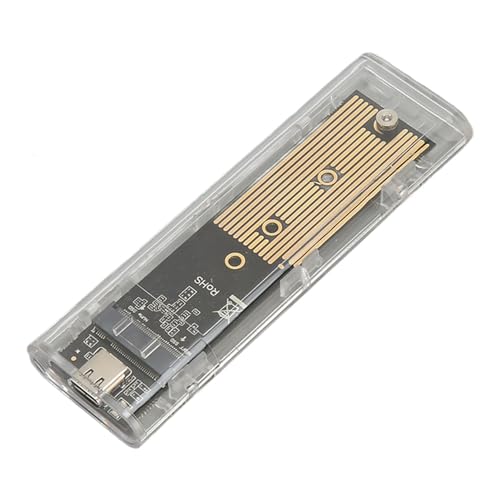 KAKAKE SSD-Gehäuse, M.2 SSD Externer Gehäuseadapter, Einfache Kühlung, USB 3.1, Transparentes Gehäuse, Typ-C-Schnittstelle für PC von KAKAKE
