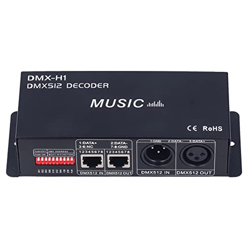 LED-Decoder-Controller, 3-Kanal-DMX-Decoder-Eisenmaterial PCB-Material 3-Kanal-praktische langlebige RGB-Dimmung für nüchterne Bar für Hotels für Bars(8A pro Weg) von KAKAKE