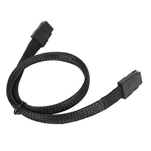 Mini SAS SFF 8087 Kabel, 12 Gbit/s 1,6 ft Dual Straight Head Mini SAS Kabel PVC Plug and Play Aluminiumfolie Abschirmschicht Weich für PC(0,5 m/19,7 Zoll) von KAKAKE