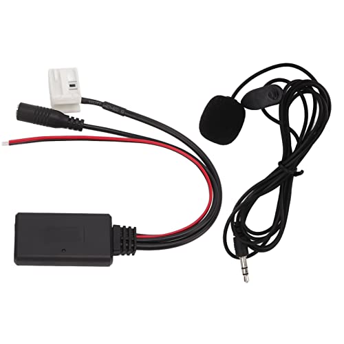 Stereo-Radio-Audio-Adapterkabel, 12-poliges AUX-Adapter-Mikrofon-Set, geräuscharm, kabellos, Bluetooth, ABS-Kunststoff, für Autozubehör von KAKAKE