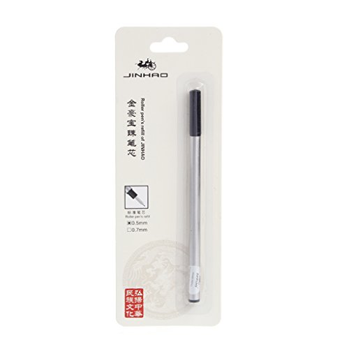 KAKASEA Kugelschreiberminen 0,5 mm Rollingball Pen Refill Point Blue Quick Drying 0.5mm Roller Pen Refill, Black von KAKASEA