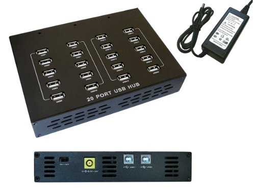 KALEA-INFORMATIQUE 20-Port-USB-Ladestation und -Steckdosenleiste mit 90W-Stromversorgung, kann auch als USB 2.0-HUB verwendet Werden. Aufteilung 4 Reihen von 5 Ports. von KALEA-INFORMATIQUE