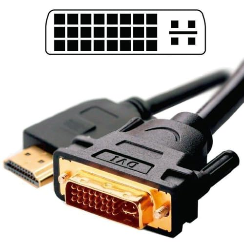 KALEA-INFORMATIQUE DVI Male (DVI-I DUAL LINK 24+5) auf HDMI Male (19 Punkte) Kabel. Länge des Kabels 1,8M. von KALEA-INFORMATIQUE