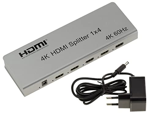 KALEA-INFORMATIQUE HDMI 2.0 4K 60Hz Videosplitter Typ Splitter, der 1 Eingangsquelle identisch auf 4 gleichzeitige Ausgänge dupliziert. CEC-Unterstützung und EDID-Management, HDCP 2.2. von KALEA-INFORMATIQUE