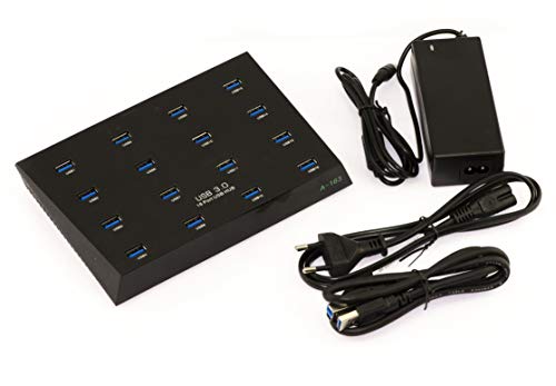 KALEA-INFORMATIQUE Ladestation und HUB USB Typ Industrial, USB 3.0 16 Ports mit 5A Stromversorgung. von KALEA-INFORMATIQUE