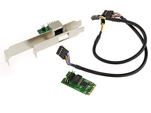 KALEA-INFORMATIQUE M2 Controller-Karte (M.2 NGFF PCIe M Key oder B+M Key) 1 GIGABIT LAN Ethernet Netzwerkport, mit HIGH und Low Profile Winkel. von KALEA-INFORMATIQUE