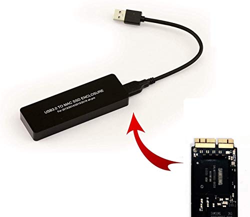 KALEA-INFORMATIQUE MAC 2013/2014 AHCI Type 12+16 Pin auf USB 3.0 (USB3 GBps) - MD711 MD712 MD760 MD761 ME864 ME865 ME866 ME293 ME294 ME874 - Gehäusekonverter für SSDs - MD711 MD712 ... von KALEA-INFORMATIQUE