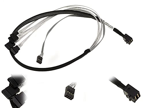 KALEA-INFORMATIQUE MiniSAS SAS-Kabel SFF-8643 zu 4 SATA-Ports mit Sideband-Stecker. Länge 100cm SFF8643 SATA. von KALEA-INFORMATIQUE