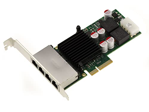 KALEA-INFORMATIQUE Netzwerkkarte 4 Ports LAN Gigabit Ethernet RJ45 auf PCIe x4 Port. Power Over Ethernet Poe mit Intel I350AM4 Chipsatz. von KALEA-INFORMATIQUE