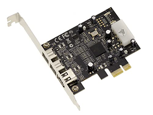 KALEA-INFORMATIQUE PCI Express PCIe x1 Controller-Karte Firewire 800 und 400 IEEE1394A und IEEE1394B 2+1 Ausgänge mit Chipsatz TI XIO2213BZAY von KALEA-INFORMATIQUE