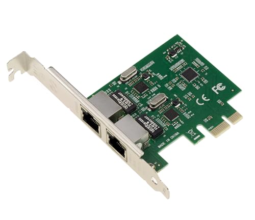 KALEA-INFORMATIQUE PCI Express X1 PCIe Netzwerk-Controller-Karte 2 Ports RJ45 Gigabit Ethernet 10 100 1000Mbps 1G. Dual Chipset Realtek. Low und High Profile. von KALEA-INFORMATIQUE