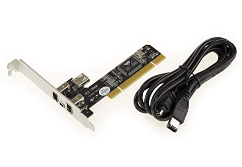 KALEA-INFORMATIQUE PCI-zu-FireWire 400 IEEE1394a 3+1-Port-Controller-Karte mit VIA-Chipsatz. Mit abgeschirmtem ILink-Kabel 1.5M. von KALEA-INFORMATIQUE