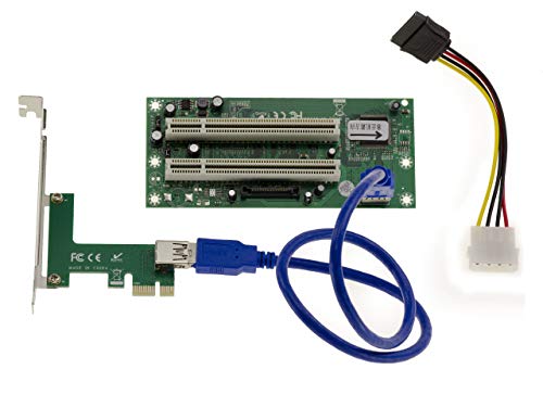 KALEA-INFORMATIQUE PCI zu PCI Express PCIe x1 2-Port Bridge Konverter Adapter, mit ASM Chipsatz, 50cm USB3 Kabel. von KALEA-INFORMATIQUE