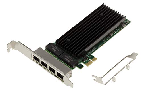 KALEA-INFORMATIQUE PCIe 2.0 x1 Netzwerk-Controller-Karte mit 4 Ports RJ45 Quad GIGABIT ethernet mit Intel 82576 Chipsatz. Low- und HIGH Profile-Winkel. von KALEA-INFORMATIQUE