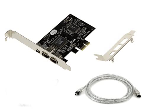 KALEA-INFORMATIQUE PCIe FireWire 400 IEEE1394a 3-Port-Controller-Karte mit VIA6308 Chipsatz und ASM1083. High- und Low-Profile-Winkel, mit Ilink-Kabel. von KALEA-INFORMATIQUE