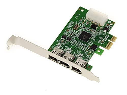 KALEA-INFORMATIQUE PCIe x1-Karte mit 3 Firewire 400 Ieee1394a 6-Punkt-Ports. Chipsatz TI XIO2213B. von KALEA-INFORMATIQUE