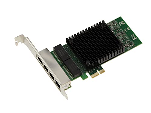 KALEA-INFORMATIQUE PCIe x1 Netzwerk-Controller-Karte 4 Ports RJ45 Quad LAN GIGABIT 10 100 1000 1G Ethernet mit Intel Chipsatz 82571 von KALEA-INFORMATIQUE