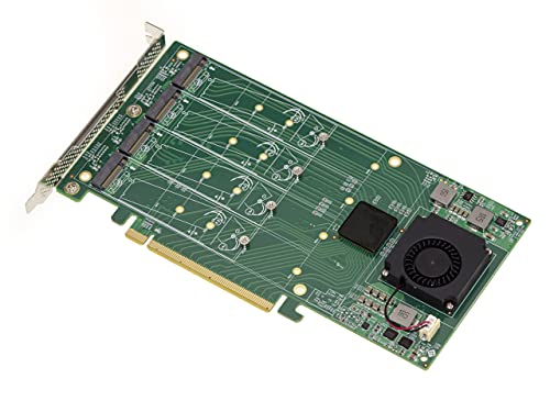 KALEA-INFORMATIQUE PCIe x16 M2-Controller-Karte für 4 M.2 NVMe M Key SSDs mit PLX PEX 8747 Chipsatz - 32GB für Jede SSD, 128G insgesamt. von KALEA-INFORMATIQUE