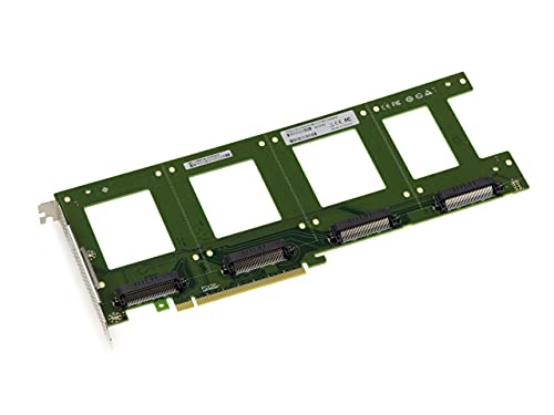 KALEA-INFORMATIQUE PCIe x16 PCIe 3.0-Karte für 4 SSDs PCIe NVMe U.2 U2 68-pin SFF-8639. Direkte Montage auf der Karte ohne Kabel. von KALEA-INFORMATIQUE