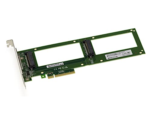 KALEA-INFORMATIQUE PCIe x8 PCIe 3.0 Controller-Karte für 2 SSDs PCIe NVMe U.2 U2 68-pin SFF-8639. Direkte Montage auf der Karte ohne Kabel. von KALEA-INFORMATIQUE