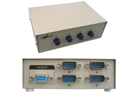 KALEA-INFORMATIQUE RS232 Serial Sharing Box RS-232 Switch mit 4 Ports. Umkehrbar, 4 Eingänge zu 1 Ausgang ODER 1 Eingang zu 4 Ausgängen. von KALEA-INFORMATIQUE