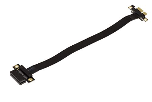 KALEA-INFORMATIQUE Riser-Erweiterungsmatte für PCI Express x1-Anschluss zu PCIe x1-Anschluss mit PCIe 3.0-kompatiblen, geschirmten, flexiblen Flachbandkabeln. Gesamtlänge 23cm von KALEA-INFORMATIQUE