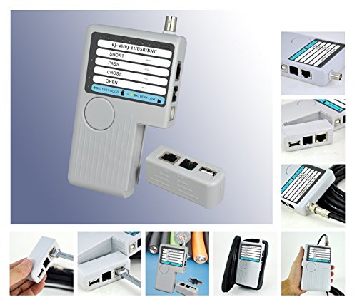 KALEA-INFORMATIQUE Schnelltester für RJ45-Netzwerk-, RJ11-Telefon-, BNC- und USB-Kabel. Testet in einem Durchgang die Anzahl der Adern, die Art der Verbindung und die Kontinuität der Kabel. von KALEA-INFORMATIQUE