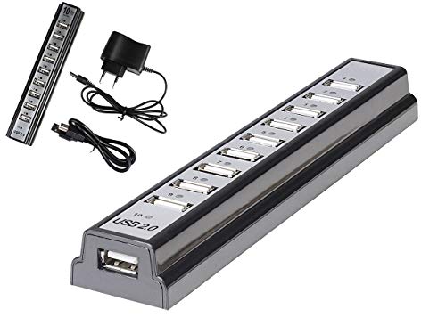 KALEA-INFORMATIQUE Steckdosenleiste Typ HUB mit 10 USB 2.0-Ports zum Aufstellen oder zur Wandmontage, mit externer Stromversorgung. von KALEA-INFORMATIQUE
