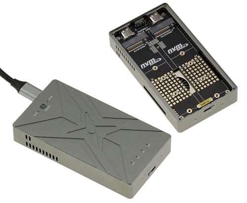 KALEA-INFORMATIQUE USB 3.2 20G Aluminiumgehäuse für 2 SSD M2 NVMe, Einzel- oder Clustermontage Raid 0 1 Large. mit Kühlventilator von KALEA-INFORMATIQUE