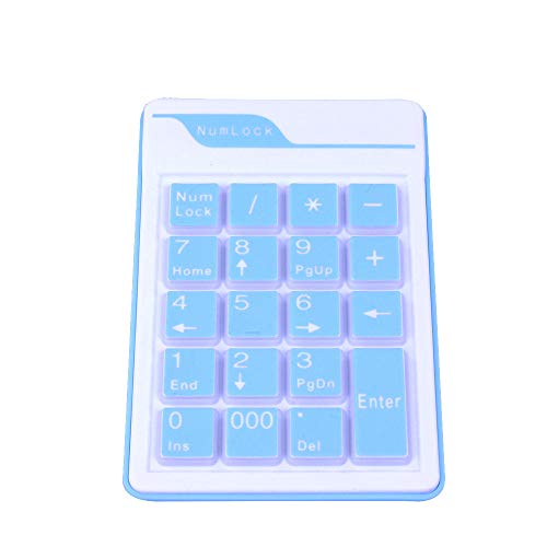 KALEA-INFORMATIQUE USB-Zusatztastatur aus Silikon mit 19 Tasten. Farbe BLAU, spritzwassergeschützt. Mit einziehbarem Kabel. von KALEA-INFORMATIQUE