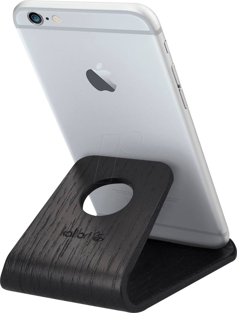 KAL 3456101 - Smartphone Ständer, Eichenholz - Schwarz von KALIBRI