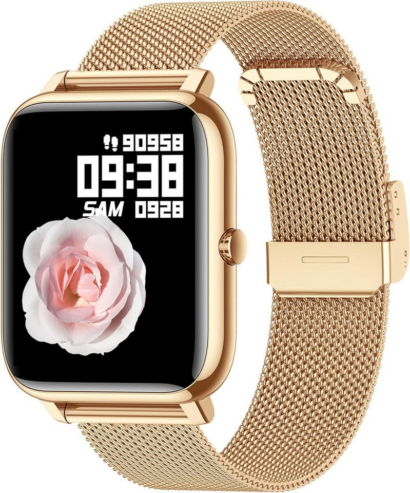 KALINCO Fur Herren Damen mit Farbdisplay personalisiertem Bildschirm Smartwatch (1.4 Zoll, Andriod iOS), mit Blutdruckmessung,Herzfrequenz,Schlafmonitor Sport IP67 Wasserdicht von KALINCO