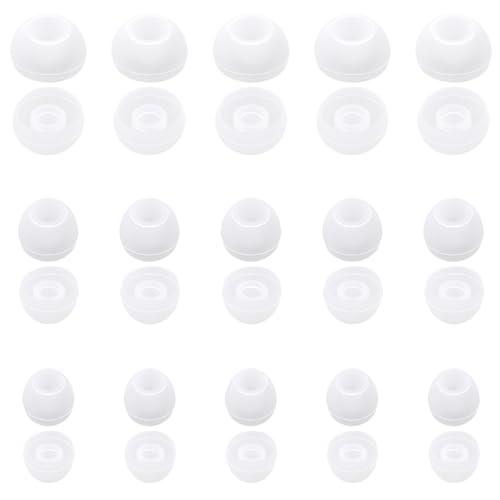 30 StüCk Ersatz Ohrstöpsel, Silikon Ear Buds Set KopfhöRer-Ohrpolster OhrstöPsel-AufsäTze Ersatz In Den GrößEn S/M/L KopfhöRer-Abdeckung Passend FüR Die Meisten KopfhöRer (Transparent) von KALIONE