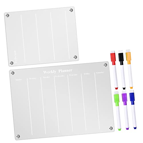 KALLORY 1 Satz Abwischbare Schreibtafel Kühlschrankmagnet, Weiße Tafel Liste Klammerlos Magnetisches Bulletin -brett Whiteboard-kalender Radiergummi Elektronisch Planke Transparent Acryl von KALLORY